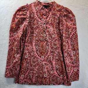 J Crew Reimagined‎ Paisley Cottagecore Top Small Coquette Regency Prairie Floral